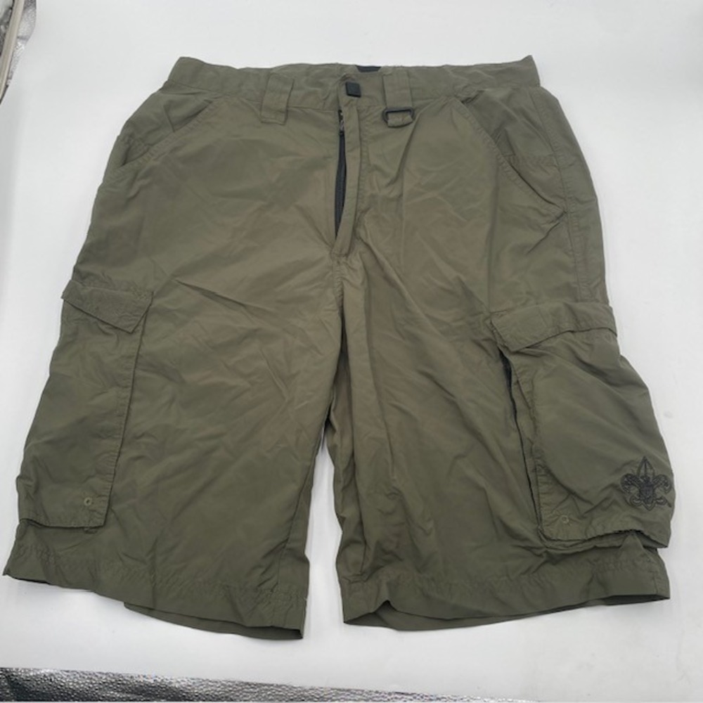 BOY SCOUTS OF AMERICA Centennial Uniform Cargo Shorts Mens Small Green Nylon BSA